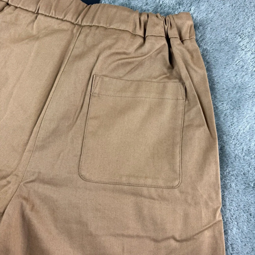 The Kooples Tan Cotton Blend Tailored‎ Shorts Size S Elastic Waist Pockets